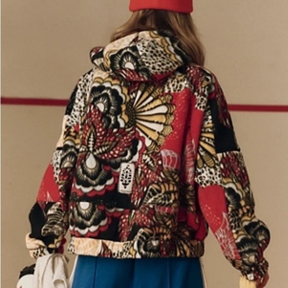 FREE PEOPLE Wild & Free Printed Fleece Pullover in Wildflower Retro Combo XS - Picture 4 of 7